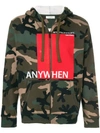 Valentino Anywhen Printed Camouflage Hoodie In Red