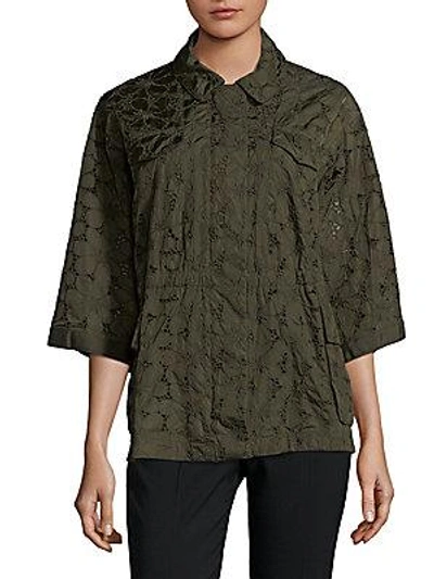 Brunello Cucinelli Floral Lace Jacket In Green