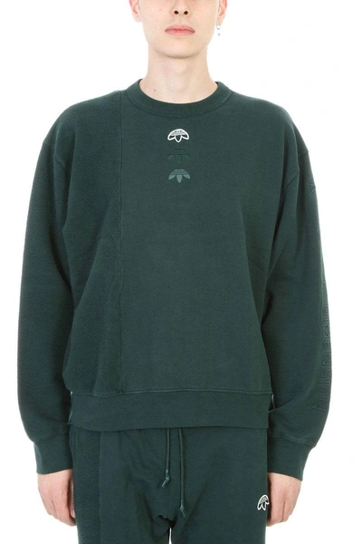 Adidas Originals By Alexander Wang Inoutcrew Green Cotton Sweatshirt |  ModeSens