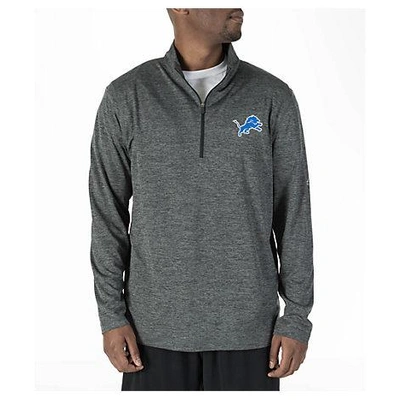 Majestic Men's Detroit Lions Nfl Intimidating Half-zip Training Shirt, Grey