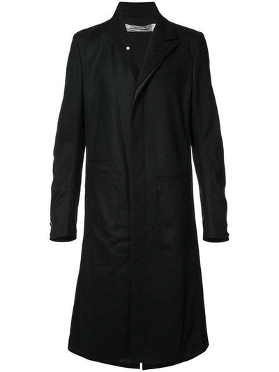 Individual Sentiments Stretch Flannel Coat In Black