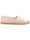 Tory Burch Poppy Leather-trimmed Espadrille In Shell Pink-new Ivory