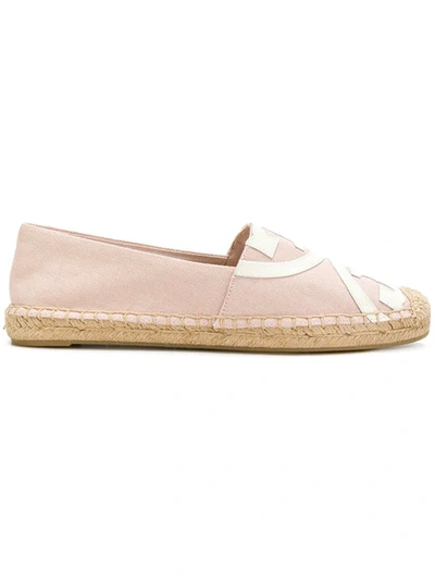 Tory Burch Poppy Leather-trimmed Espadrille In Shell Pink-new Ivory