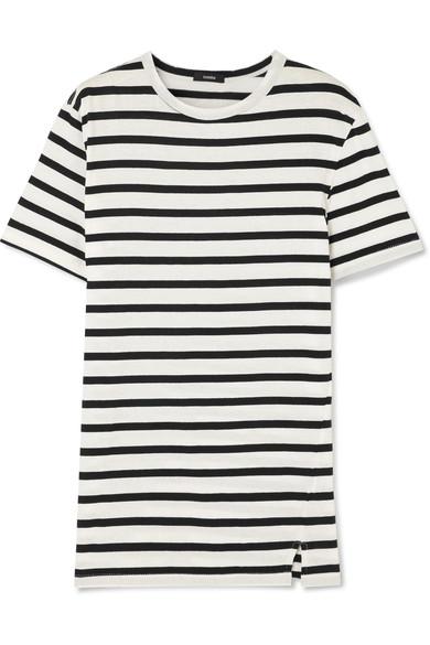 Bassike Striped Cotton-jersey T-shirt In Black | ModeSens