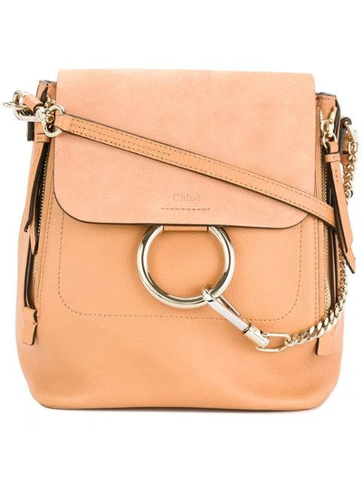 Chloé Small Faye Backpack In Brown