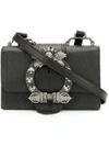 Miu Miu Crystal-embellished Shoulder Bag - Black