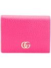 Gucci Leather Card Case Wallet In Pink