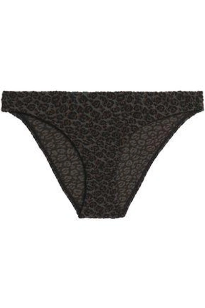 Zimmermann Woman Leopard-print Cloqué Bikini Top Dark Brown
