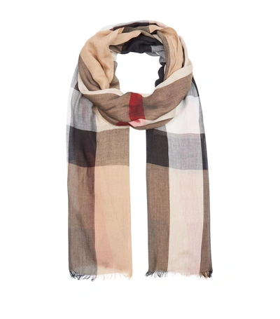 Burberry Sheer Mega Check Scarf In Brown | ModeSens