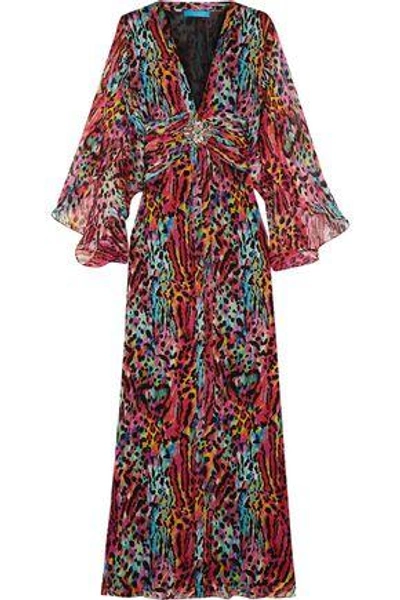 Matthew Williamson Woman Akita Embellished Printed Silk-chiffon Maxi Dress Red