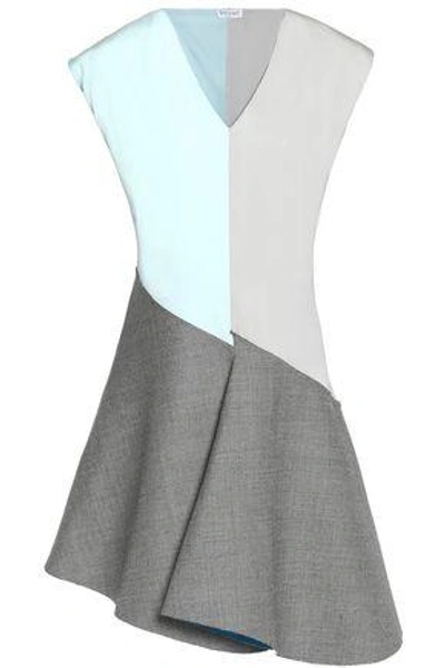 Vionnet Woman Color-block Silk-blend And Wool Dress Gray