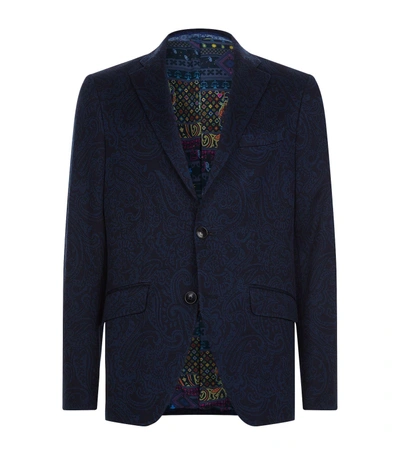 Etro Paisley Blazer In Navy