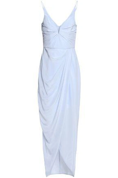 Zimmermann Woman Wrap-effect Ruched Silk Crepe De Chine Gown Azure