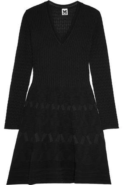 M Missoni Woman Crochet-knit Wool-blend Mini Dress Black