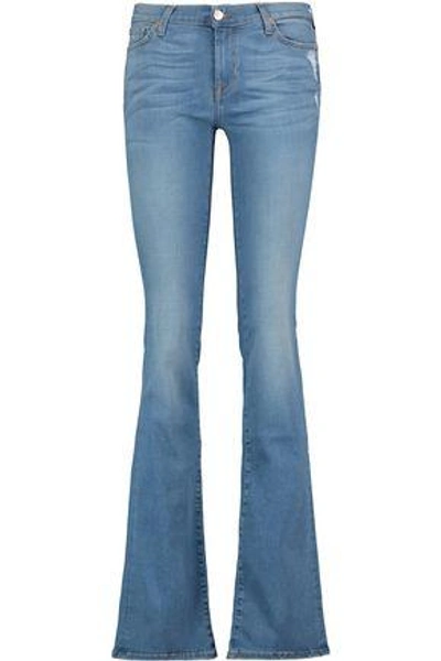 7 For All Mankind Mid Rise Bootcut Jeans In Light Denim