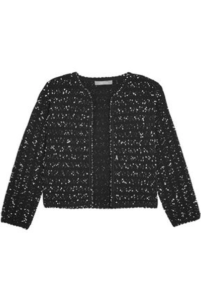 Lela Rose Woman Cropped Bouclé-tweed Jacket Black