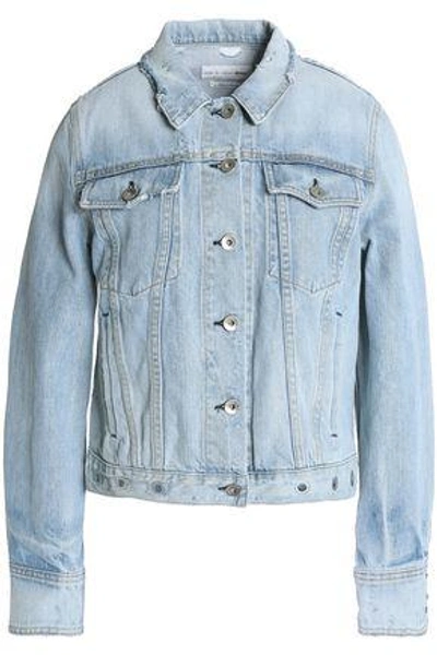 Rag & Bone Woman Avenida Eyelet-embellished Distressed Denim Jacket Light Denim