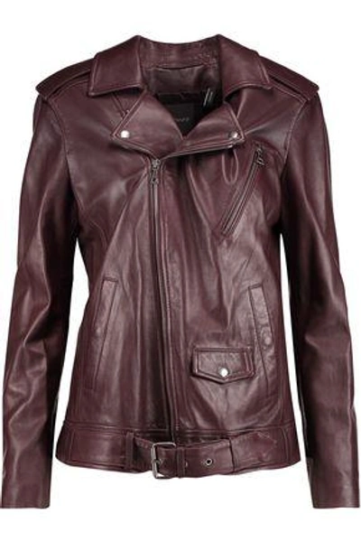 Theory Woman Tralsmin Leather Jacket Merlot ModeSens