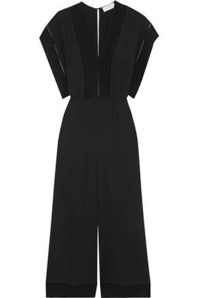 Zimmermann Woman Lace-trimmed Silk Crepe De Chine Jumpsuit Black