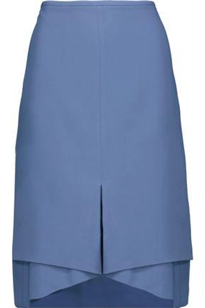 Antonio Berardi Woman Asymmetric Pleated Crepe Skirt Blue