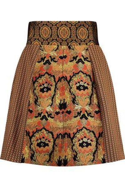 Etro Jacquard Skirt In Gold