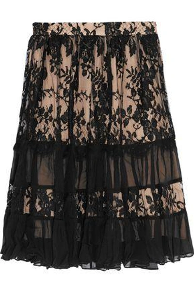 Zimmermann Woman Karmic Embroidered Cotton-blend Tulle Skirt Black