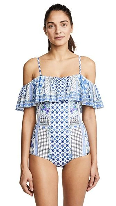 Camilla Rio With Love One-piece Ruffle Bandeau Swimsuit In Salvador Summer