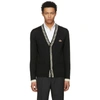 Gucci Bee-embroidered Knitted Wool Cardigan In 1831 Blkmlk