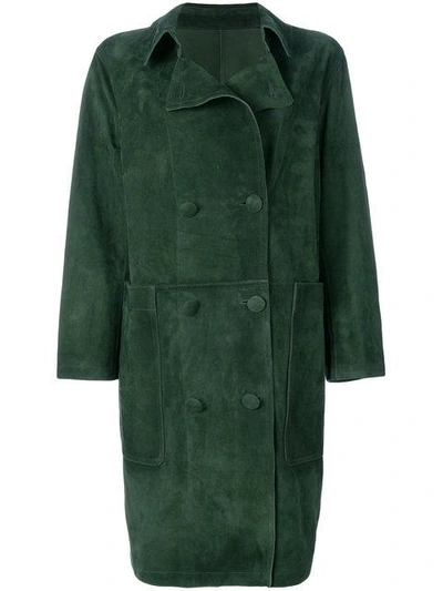 Golden Goose Nives Double Breasted Coat In Green
