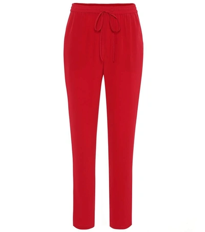 Red Valentino Silk Sweatpants In Red