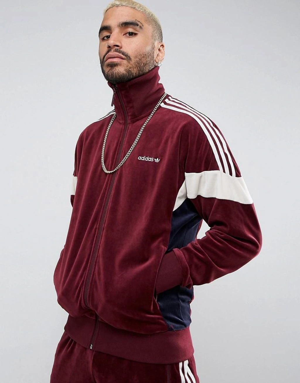 Adidas Originals Clr84 Velour Track Jacket In Red Bs4669 Red