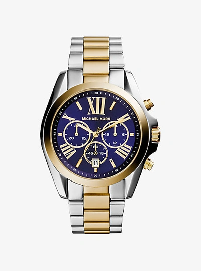 Michael Kors Oversized Bradshaw Two-tone Watch In Silver