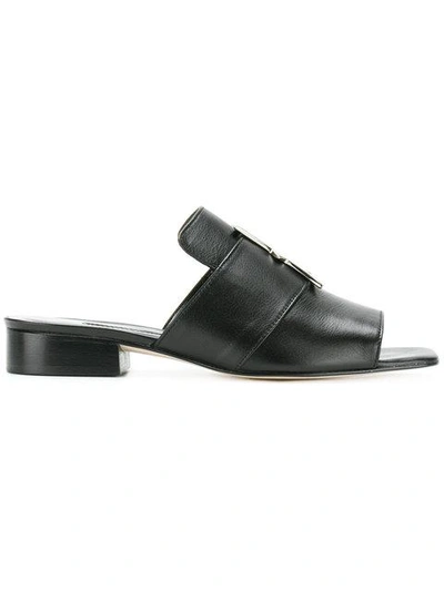 Dorateymur Open-toe Buckled Mules - Black