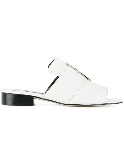 Dorateymur Open-toe Buckled Mules - White