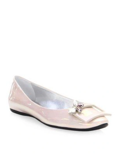 Roger Vivier Gommette Patent Leather Ballerina Flats In Light Pink