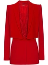 Alexander Mcqueen Lace-detail Jacket In Red