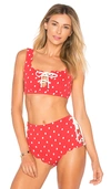 Marysia Palm Springs Tie Front Bikini Top In Red