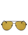Quay Xdesi Sahara Aviator Sunglasses, 56mm In Black/olive