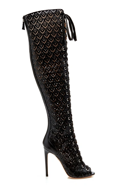 Giambattista Valli Lace-up Over-the-knee Boot In Black