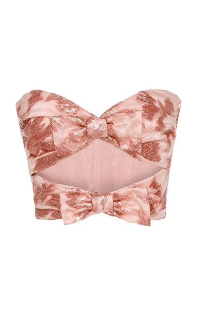 Rodarte Strapless Bustier With Bow Details In Light Pink