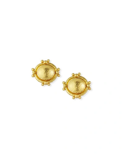 Elizabeth Locke 19k Gold Oval Dome Earrings