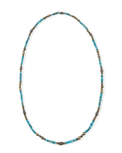 Hipchik Eleanor Long Turquoise & Pyrite Necklace