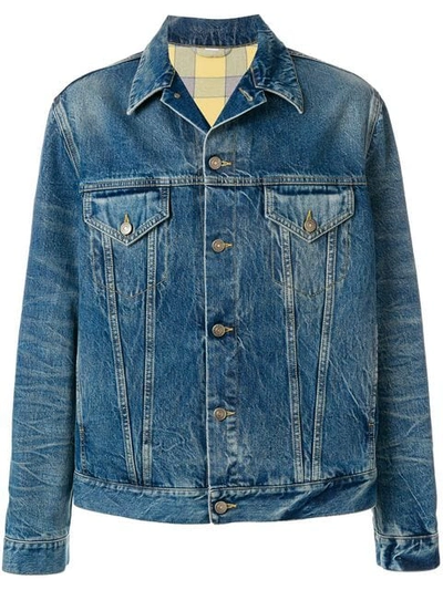 Gucci Laveugle Par Amour Denim Cotton Jacket In Blue