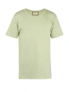 Gucci - Logo Print Cotton T Shirt - Mens - Light Green