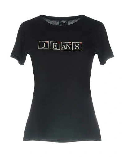 Armani Jeans T-shirts In Black