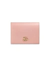 Gucci Logo-plaque Pebbled-texture Wallet In Pink