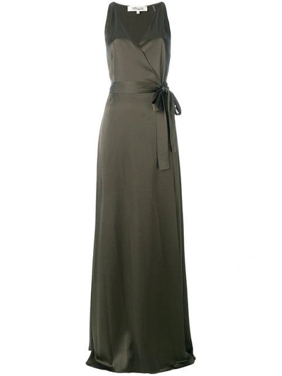 Diane Von Furstenberg Dvf  Wrap Front Maxi Dress - Green