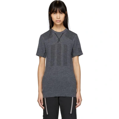 Adidas Day One Grey Primeknit Base Layer T-shirt In Black