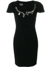 Boutique Moschino Black Crystal-embellished Dress