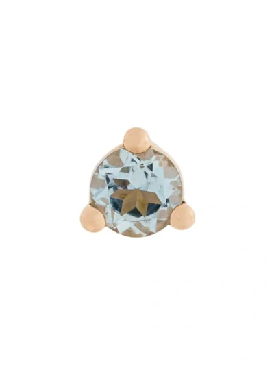 Delfina Delettrez 18kt Gold Dots Solitaire Aquamarine And Pearl Earring In Yellow